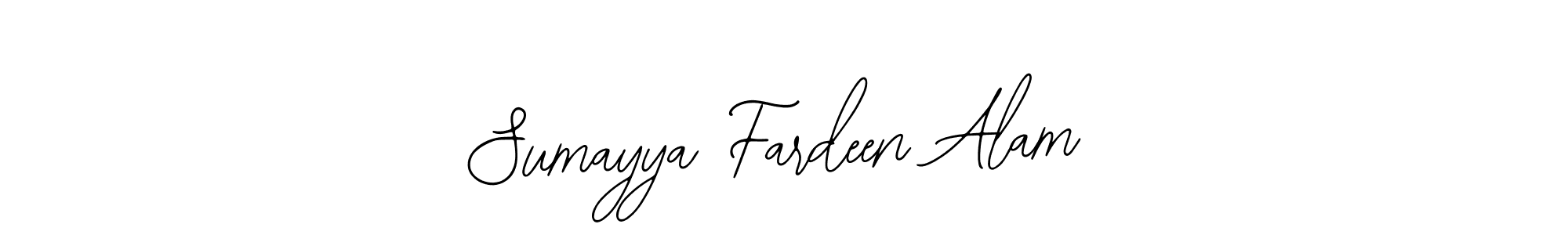 You should practise on your own different ways (Bearetta-2O07w) to write your name (Sumayya Fardeen Alam) in signature. don't let someone else do it for you. Sumayya Fardeen Alam signature style 12 images and pictures png