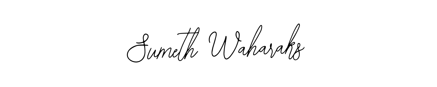 The best way (Bearetta-2O07w) to make a short signature is to pick only two or three words in your name. The name Sumeth Waharaks include a total of six letters. For converting this name. Sumeth Waharaks signature style 12 images and pictures png