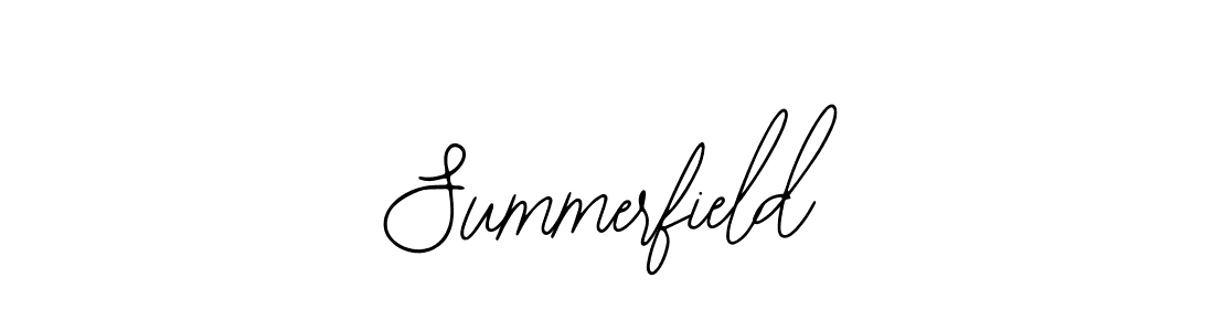 How to make Summerfield name signature. Use Bearetta-2O07w style for creating short signs online. This is the latest handwritten sign. Summerfield signature style 12 images and pictures png