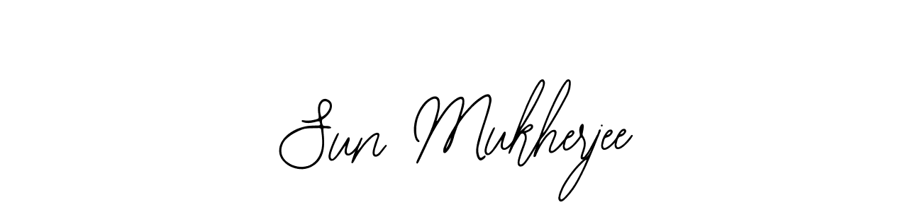 You should practise on your own different ways (Bearetta-2O07w) to write your name (Sun Mukherjee) in signature. don't let someone else do it for you. Sun Mukherjee signature style 12 images and pictures png