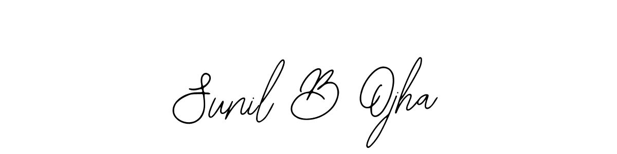 How to make Sunil B Ojha name signature. Use Bearetta-2O07w style for creating short signs online. This is the latest handwritten sign. Sunil B Ojha signature style 12 images and pictures png
