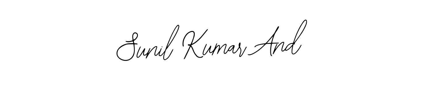 You should practise on your own different ways (Bearetta-2O07w) to write your name (Sunil Kumar And) in signature. don't let someone else do it for you. Sunil Kumar And signature style 12 images and pictures png