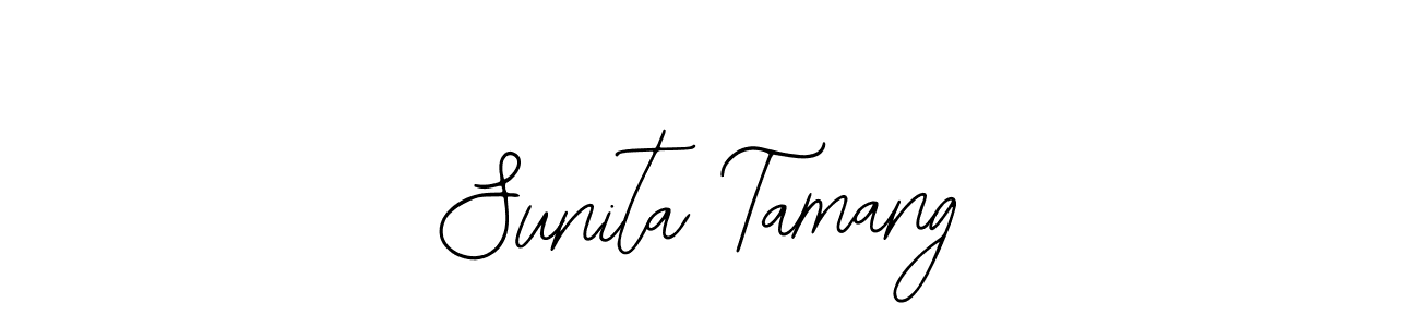 The best way (Bearetta-2O07w) to make a short signature is to pick only two or three words in your name. The name Sunita Tamang include a total of six letters. For converting this name. Sunita Tamang signature style 12 images and pictures png