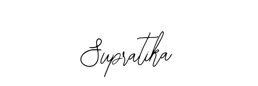 How to make Supratika name signature. Use Bearetta-2O07w style for creating short signs online. This is the latest handwritten sign. Supratika signature style 12 images and pictures png