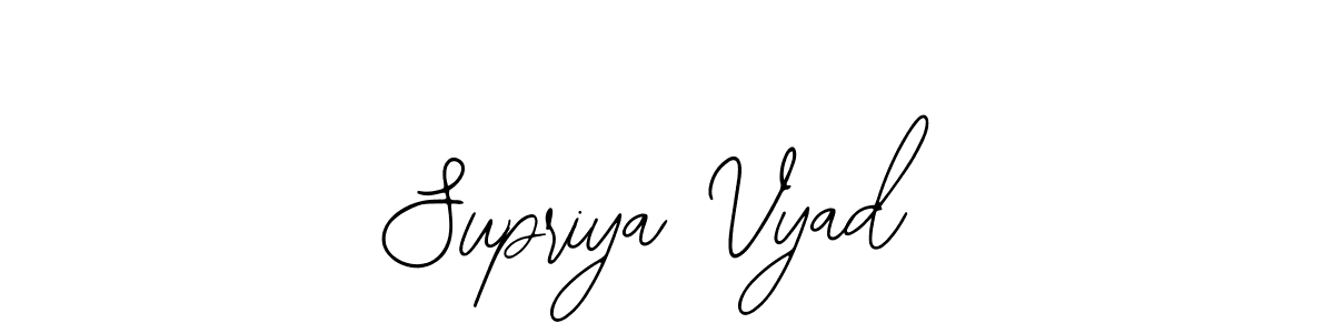 How to make Supriya Vyad name signature. Use Bearetta-2O07w style for creating short signs online. This is the latest handwritten sign. Supriya Vyad signature style 12 images and pictures png