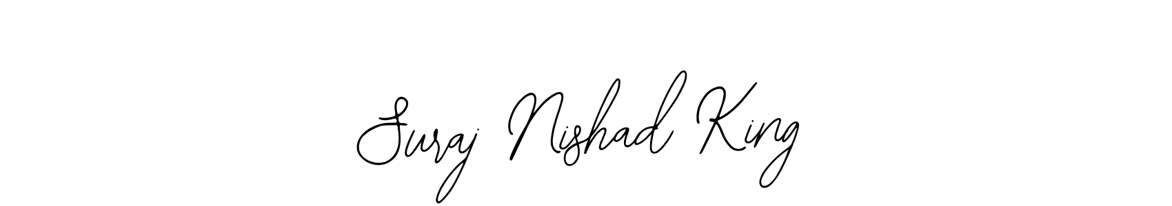 You should practise on your own different ways (Bearetta-2O07w) to write your name (Suraj Nishad King) in signature. don't let someone else do it for you. Suraj Nishad King signature style 12 images and pictures png
