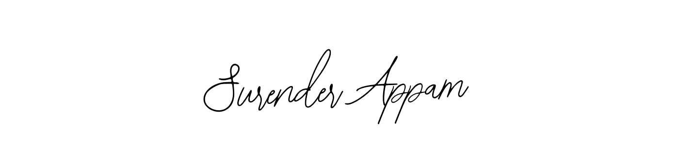 Similarly Bearetta-2O07w is the best handwritten signature design. Signature creator online .You can use it as an online autograph creator for name Surender Appam. Surender Appam signature style 12 images and pictures png