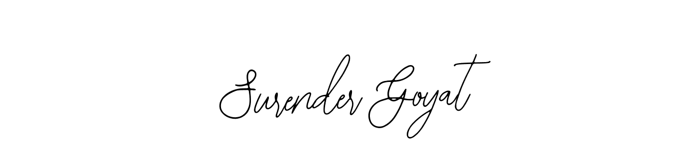 Similarly Bearetta-2O07w is the best handwritten signature design. Signature creator online .You can use it as an online autograph creator for name Surender Goyat. Surender Goyat signature style 12 images and pictures png