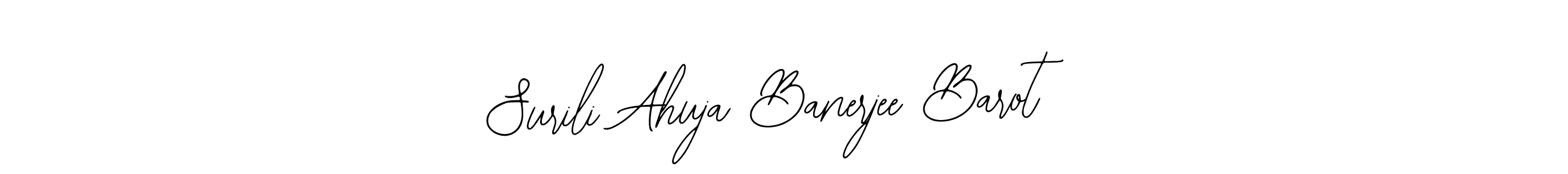 Also You can easily find your signature by using the search form. We will create Surili Ahuja Banerjee Barot name handwritten signature images for you free of cost using Bearetta-2O07w sign style. Surili Ahuja Banerjee Barot signature style 12 images and pictures png