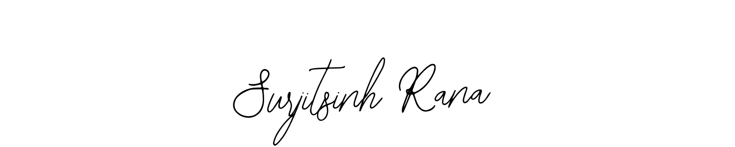 The best way (Bearetta-2O07w) to make a short signature is to pick only two or three words in your name. The name Surjitsinh Rana include a total of six letters. For converting this name. Surjitsinh Rana signature style 12 images and pictures png