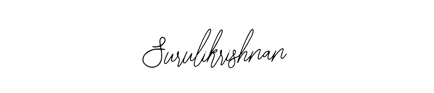 You should practise on your own different ways (Bearetta-2O07w) to write your name (Surulikrishnan) in signature. don't let someone else do it for you. Surulikrishnan signature style 12 images and pictures png