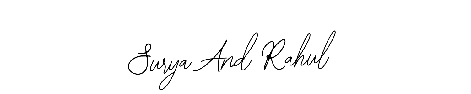 Make a beautiful signature design for name Surya And Rahul. With this signature (Bearetta-2O07w) style, you can create a handwritten signature for free. Surya And Rahul signature style 12 images and pictures png
