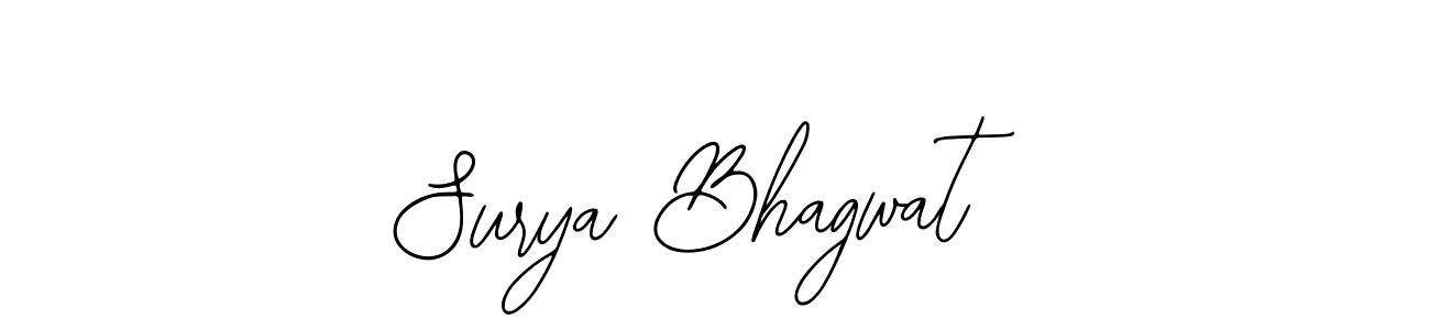 You should practise on your own different ways (Bearetta-2O07w) to write your name (Surya Bhagwat) in signature. don't let someone else do it for you. Surya Bhagwat signature style 12 images and pictures png