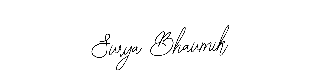 How to make Surya Bhaumik name signature. Use Bearetta-2O07w style for creating short signs online. This is the latest handwritten sign. Surya Bhaumik signature style 12 images and pictures png