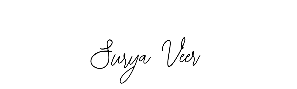 How to make Surya Veer name signature. Use Bearetta-2O07w style for creating short signs online. This is the latest handwritten sign. Surya Veer signature style 12 images and pictures png