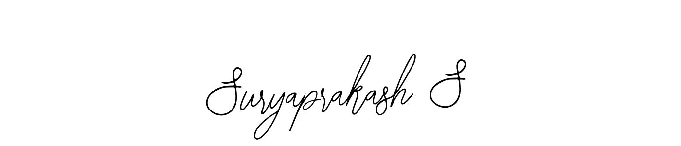 The best way (Bearetta-2O07w) to make a short signature is to pick only two or three words in your name. The name Suryaprakash S include a total of six letters. For converting this name. Suryaprakash S signature style 12 images and pictures png