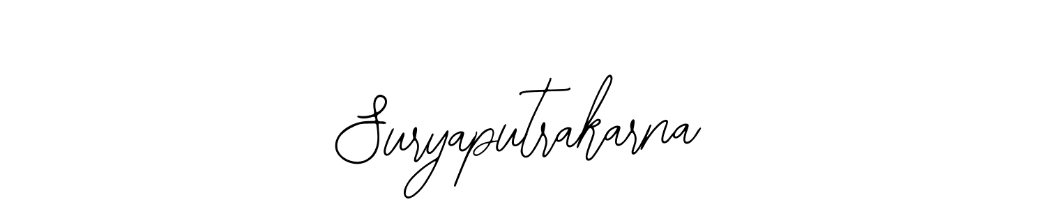How to make Suryaputrakarna name signature. Use Bearetta-2O07w style for creating short signs online. This is the latest handwritten sign. Suryaputrakarna signature style 12 images and pictures png