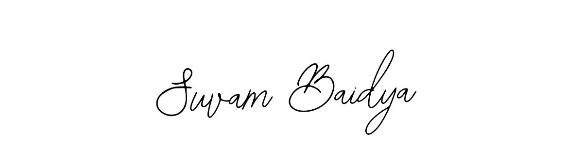 The best way (Bearetta-2O07w) to make a short signature is to pick only two or three words in your name. The name Suvam Baidya include a total of six letters. For converting this name. Suvam Baidya signature style 12 images and pictures png