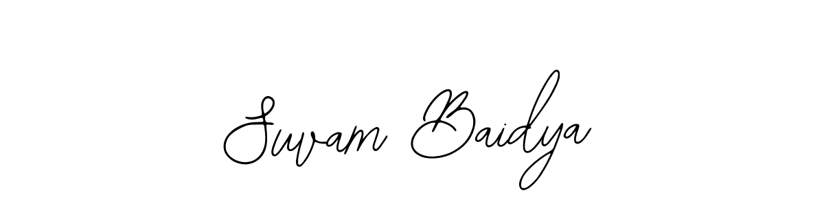 The best way (Bearetta-2O07w) to make a short signature is to pick only two or three words in your name. The name Suvam Baidya include a total of six letters. For converting this name. Suvam Baidya signature style 12 images and pictures png