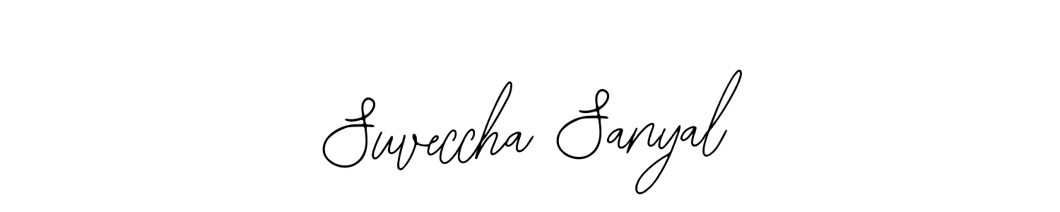 You should practise on your own different ways (Bearetta-2O07w) to write your name (Suveccha Sanyal) in signature. don't let someone else do it for you. Suveccha Sanyal signature style 12 images and pictures png