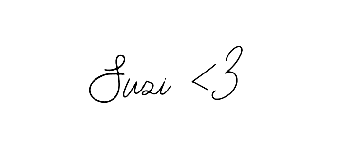 How to make Suzi <3 name signature. Use Bearetta-2O07w style for creating short signs online. This is the latest handwritten sign. Suzi <3 signature style 12 images and pictures png