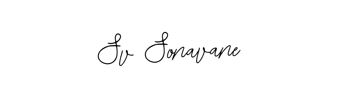 How to make Sv Sonavane name signature. Use Bearetta-2O07w style for creating short signs online. This is the latest handwritten sign. Sv Sonavane signature style 12 images and pictures png