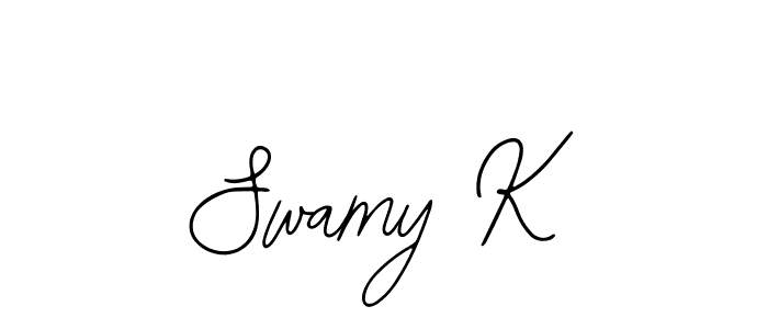 How to make Swamy K name signature. Use Bearetta-2O07w style for creating short signs online. This is the latest handwritten sign. Swamy K signature style 12 images and pictures png