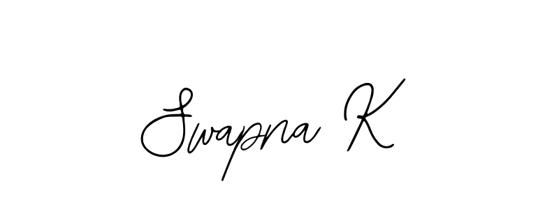 How to make Swapna K name signature. Use Bearetta-2O07w style for creating short signs online. This is the latest handwritten sign. Swapna K signature style 12 images and pictures png