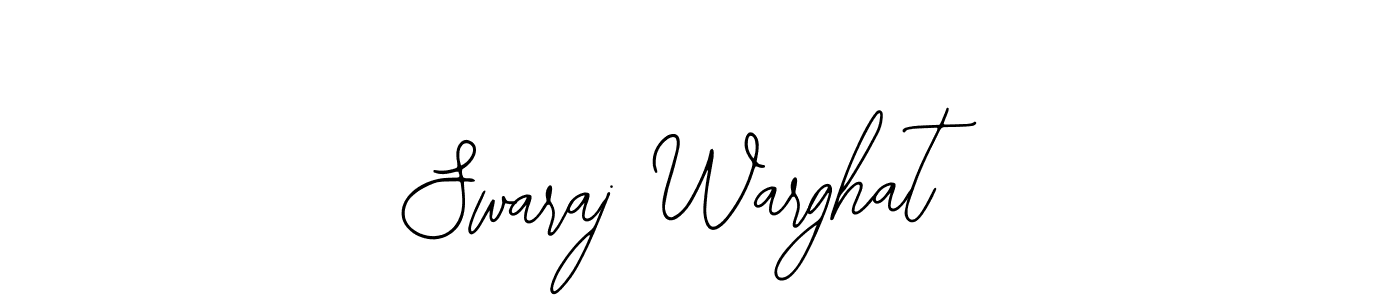 How to make Swaraj Warghat name signature. Use Bearetta-2O07w style for creating short signs online. This is the latest handwritten sign. Swaraj Warghat signature style 12 images and pictures png