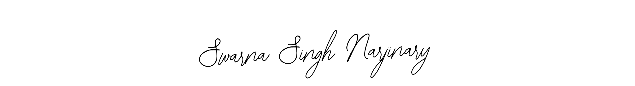 How to make Swarna Singh Narjinary name signature. Use Bearetta-2O07w style for creating short signs online. This is the latest handwritten sign. Swarna Singh Narjinary signature style 12 images and pictures png