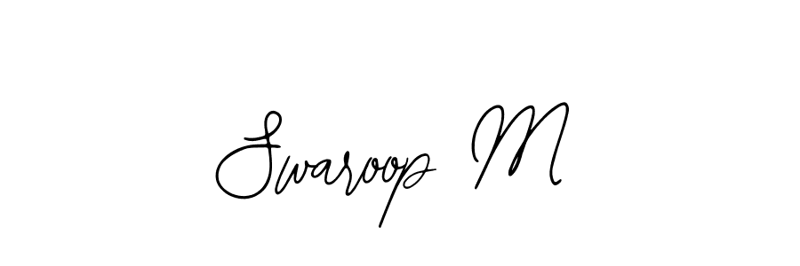 if you are searching for the best signature style for your name Swaroop M. so please give up your signature search. here we have designed multiple signature styles  using Bearetta-2O07w. Swaroop M signature style 12 images and pictures png