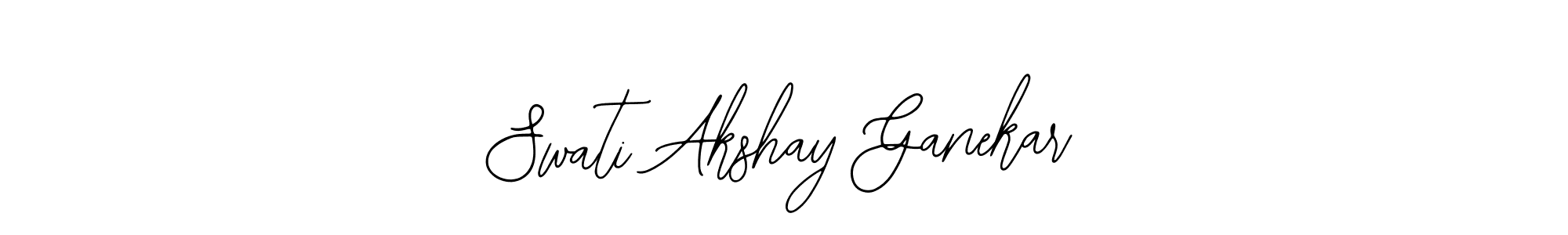 You should practise on your own different ways (Bearetta-2O07w) to write your name (Swati Akshay Ganekar) in signature. don't let someone else do it for you. Swati Akshay Ganekar signature style 12 images and pictures png