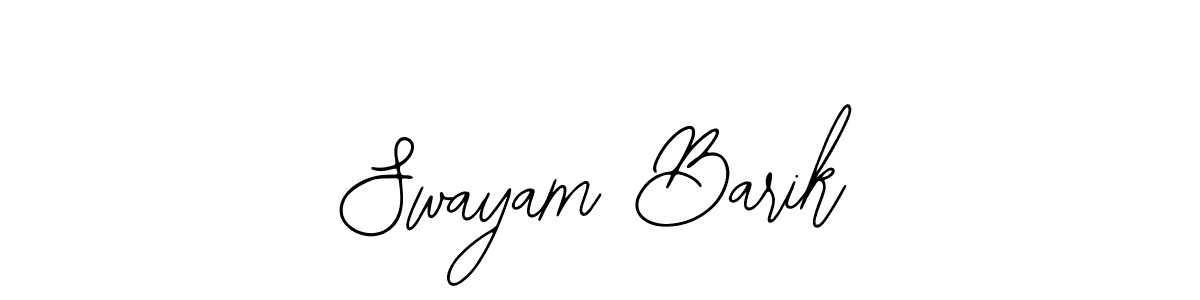 The best way (Bearetta-2O07w) to make a short signature is to pick only two or three words in your name. The name Swayam Barik include a total of six letters. For converting this name. Swayam Barik signature style 12 images and pictures png
