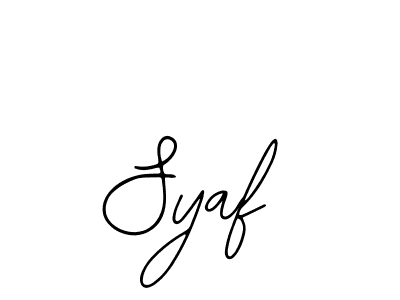 You should practise on your own different ways (Bearetta-2O07w) to write your name (Syaf) in signature. don't let someone else do it for you. Syaf signature style 12 images and pictures png