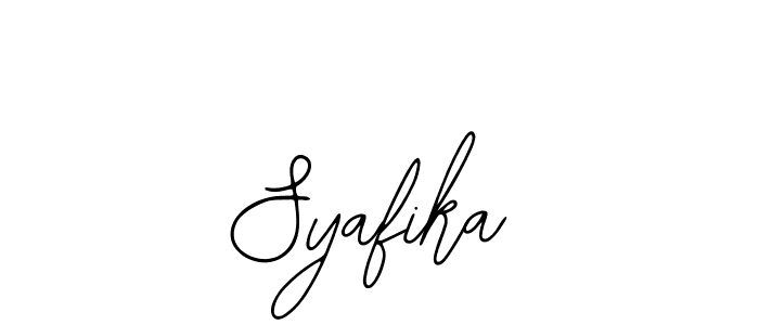 The best way (Bearetta-2O07w) to make a short signature is to pick only two or three words in your name. The name Syafika include a total of six letters. For converting this name. Syafika signature style 12 images and pictures png