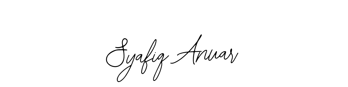 How to make Syafiq Anuar name signature. Use Bearetta-2O07w style for creating short signs online. This is the latest handwritten sign. Syafiq Anuar signature style 12 images and pictures png