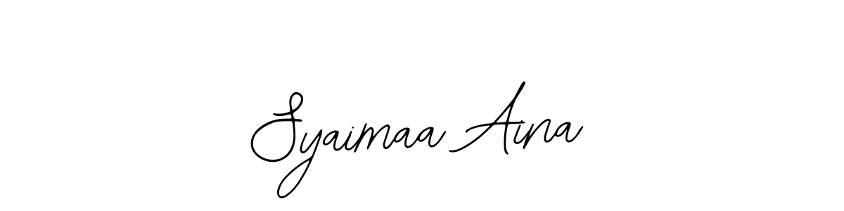 You should practise on your own different ways (Bearetta-2O07w) to write your name (Syaimaa Aina) in signature. don't let someone else do it for you. Syaimaa Aina signature style 12 images and pictures png