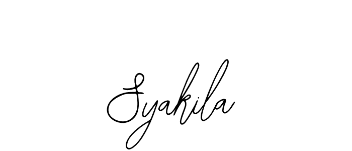 The best way (Bearetta-2O07w) to make a short signature is to pick only two or three words in your name. The name Syakila include a total of six letters. For converting this name. Syakila signature style 12 images and pictures png