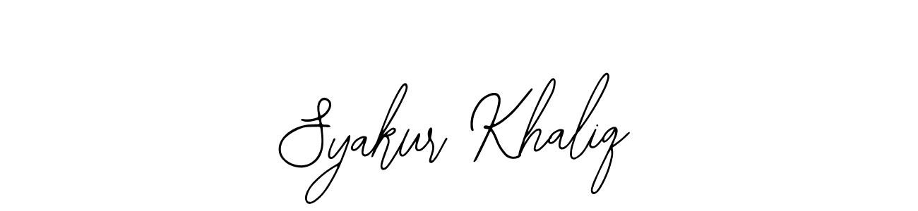 You should practise on your own different ways (Bearetta-2O07w) to write your name (Syakur Khaliq) in signature. don't let someone else do it for you. Syakur Khaliq signature style 12 images and pictures png