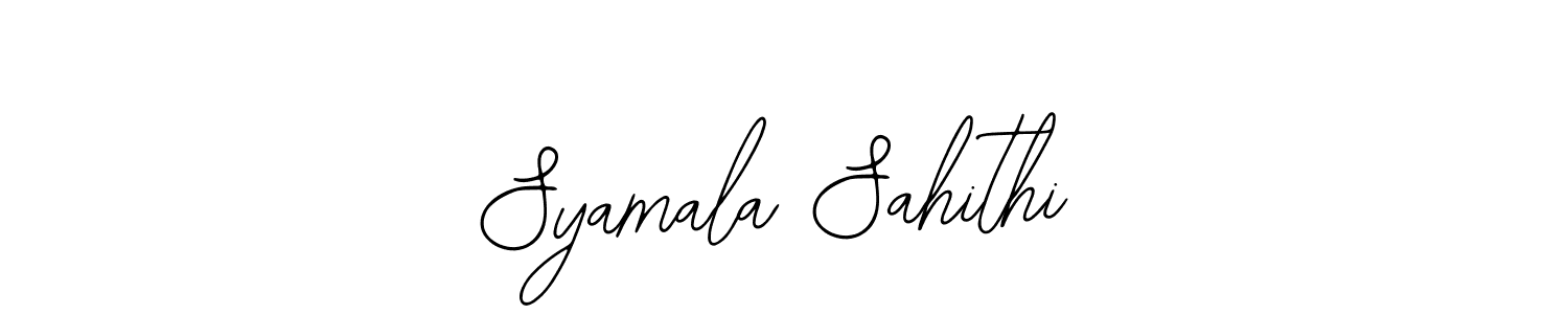 Also You can easily find your signature by using the search form. We will create Syamala Sahithi name handwritten signature images for you free of cost using Bearetta-2O07w sign style. Syamala Sahithi signature style 12 images and pictures png