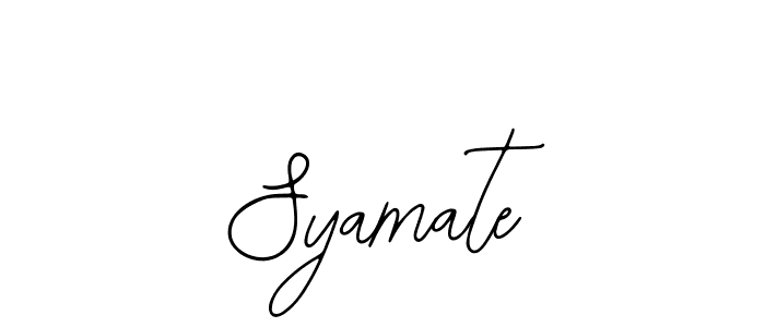 Use a signature maker to create a handwritten signature online. With this signature software, you can design (Bearetta-2O07w) your own signature for name Syamate. Syamate signature style 12 images and pictures png