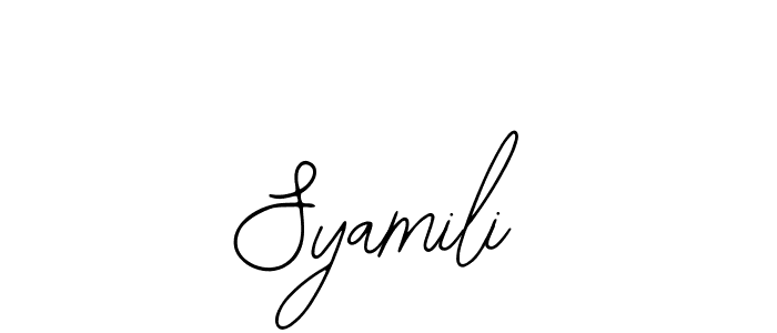 The best way (Bearetta-2O07w) to make a short signature is to pick only two or three words in your name. The name Syamili include a total of six letters. For converting this name. Syamili signature style 12 images and pictures png