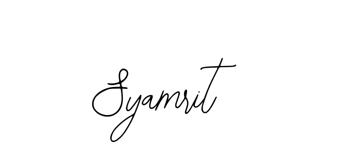Use a signature maker to create a handwritten signature online. With this signature software, you can design (Bearetta-2O07w) your own signature for name Syamrit. Syamrit signature style 12 images and pictures png