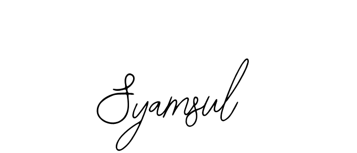 How to make Syamsul name signature. Use Bearetta-2O07w style for creating short signs online. This is the latest handwritten sign. Syamsul signature style 12 images and pictures png