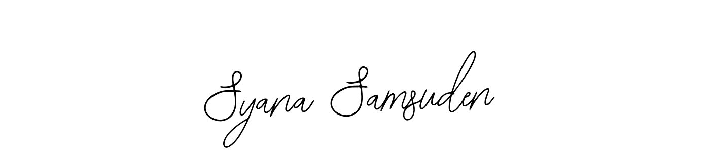 if you are searching for the best signature style for your name Syana Samsuden. so please give up your signature search. here we have designed multiple signature styles  using Bearetta-2O07w. Syana Samsuden signature style 12 images and pictures png