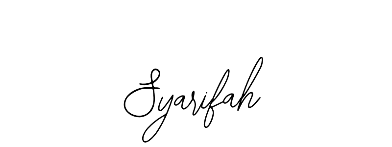 if you are searching for the best signature style for your name Syarifah. so please give up your signature search. here we have designed multiple signature styles  using Bearetta-2O07w. Syarifah signature style 12 images and pictures png