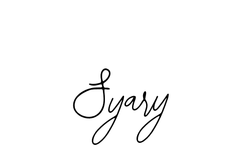 Use a signature maker to create a handwritten signature online. With this signature software, you can design (Bearetta-2O07w) your own signature for name Syary. Syary signature style 12 images and pictures png