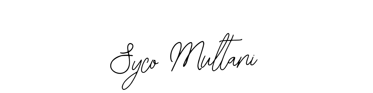 Use a signature maker to create a handwritten signature online. With this signature software, you can design (Bearetta-2O07w) your own signature for name Syco Multani. Syco Multani signature style 12 images and pictures png