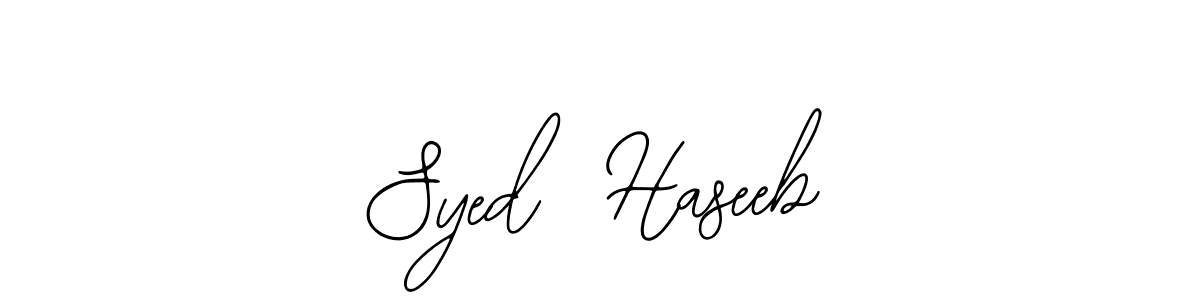 This is the best signature style for the Syed  Haseeb name. Also you like these signature font (Bearetta-2O07w). Mix name signature. Syed  Haseeb signature style 12 images and pictures png