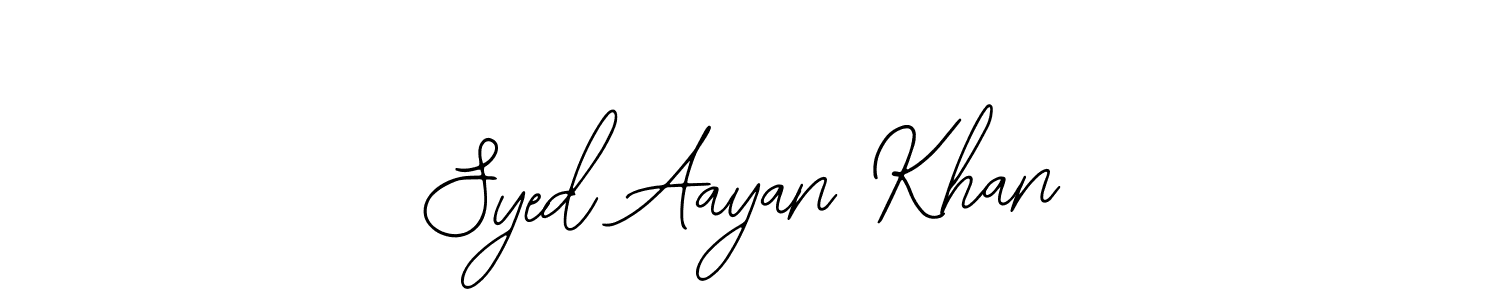 Similarly Bearetta-2O07w is the best handwritten signature design. Signature creator online .You can use it as an online autograph creator for name Syed Aayan Khan. Syed Aayan Khan signature style 12 images and pictures png